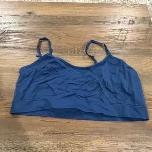 Arizona Body Bralette Womens XL Blue Single Strap Scoop Neck Ribbed Underband